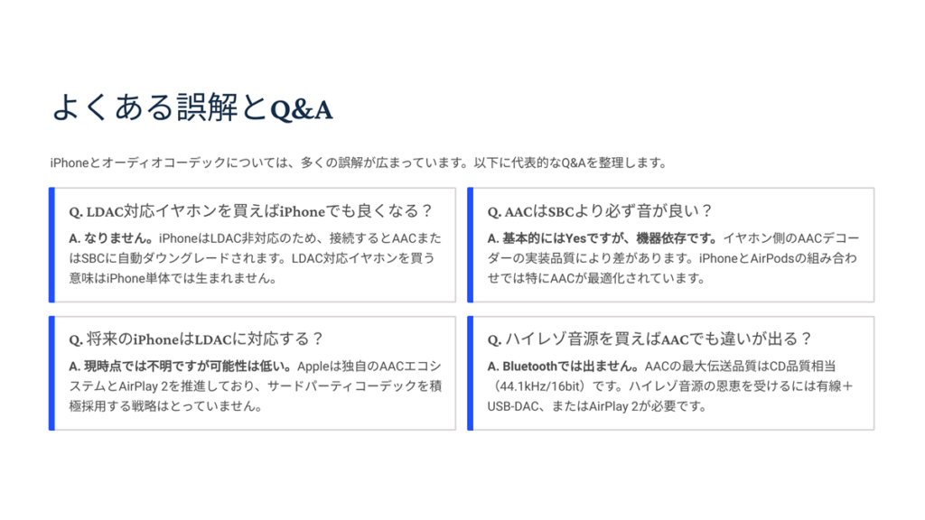よくある誤解とFAQ　まとめスライド