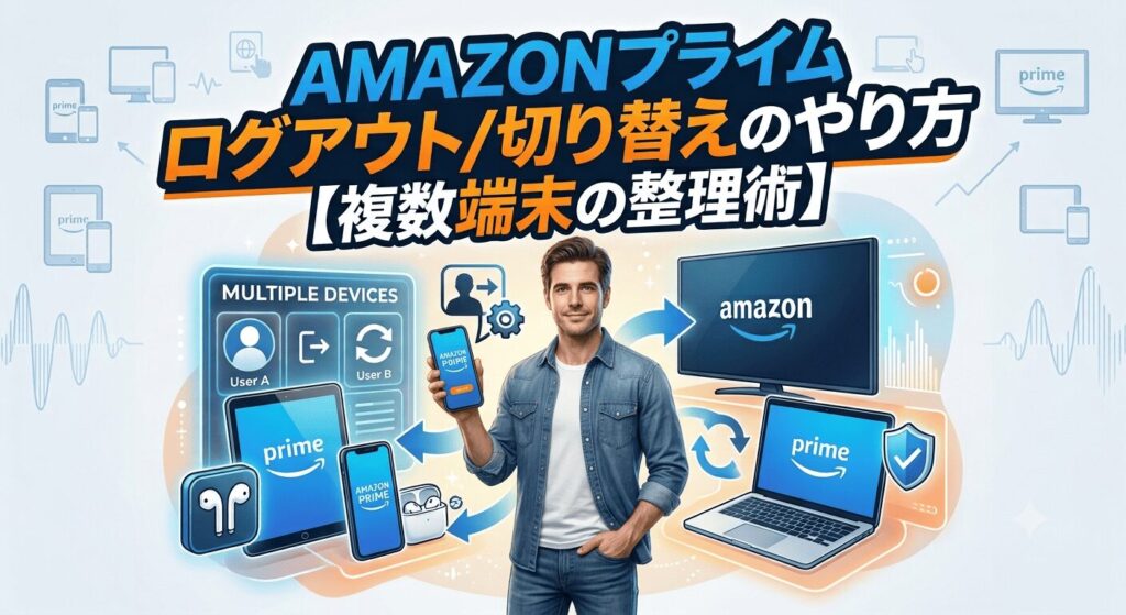 AMAZON プライム　ログアウト/切り替えのやり方【複数端末の整理術】