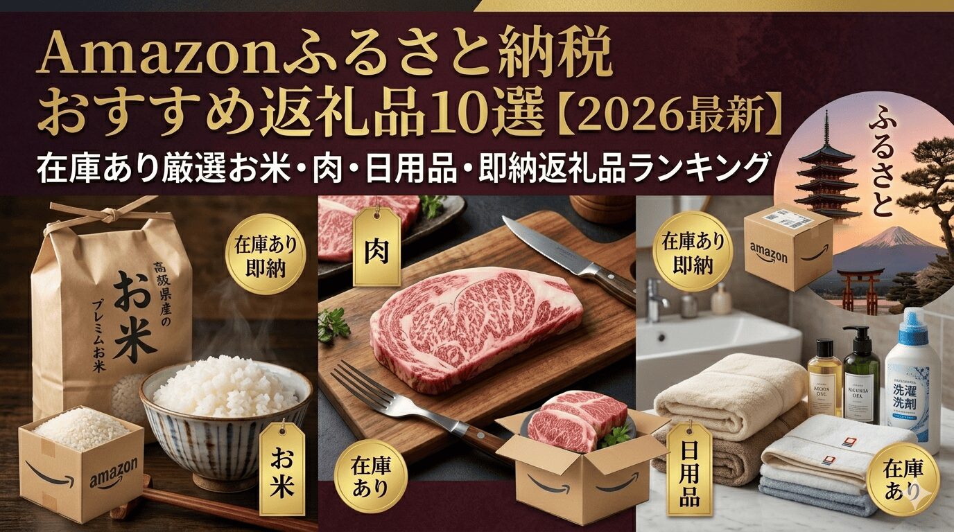 Amazonふるさと納税おすすめ返礼品10選【2026年最新】|在庫あり厳選お米・肉・日用品・即納返礼品ランキング