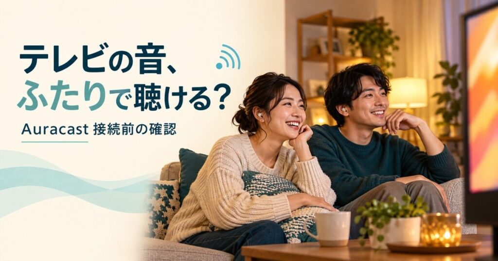 Auracastでテレビの音声を共有する説明用イメージ